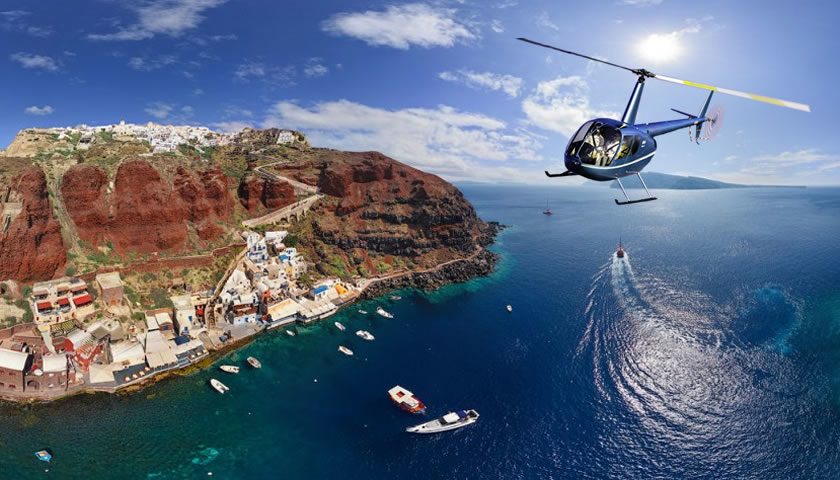 Santorini Helicopter Tour 45min Private